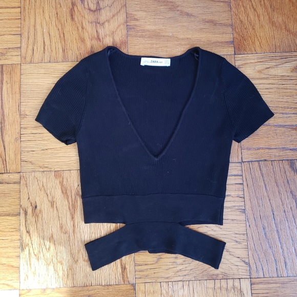 Zara black sweater cut out shirt - size small - Picture 3 of 6